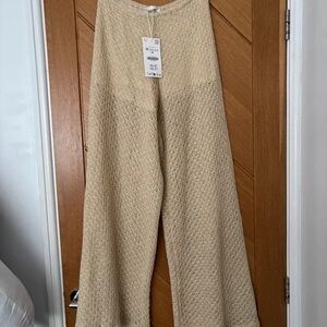 Elegant Beige Wide-Leg Pants